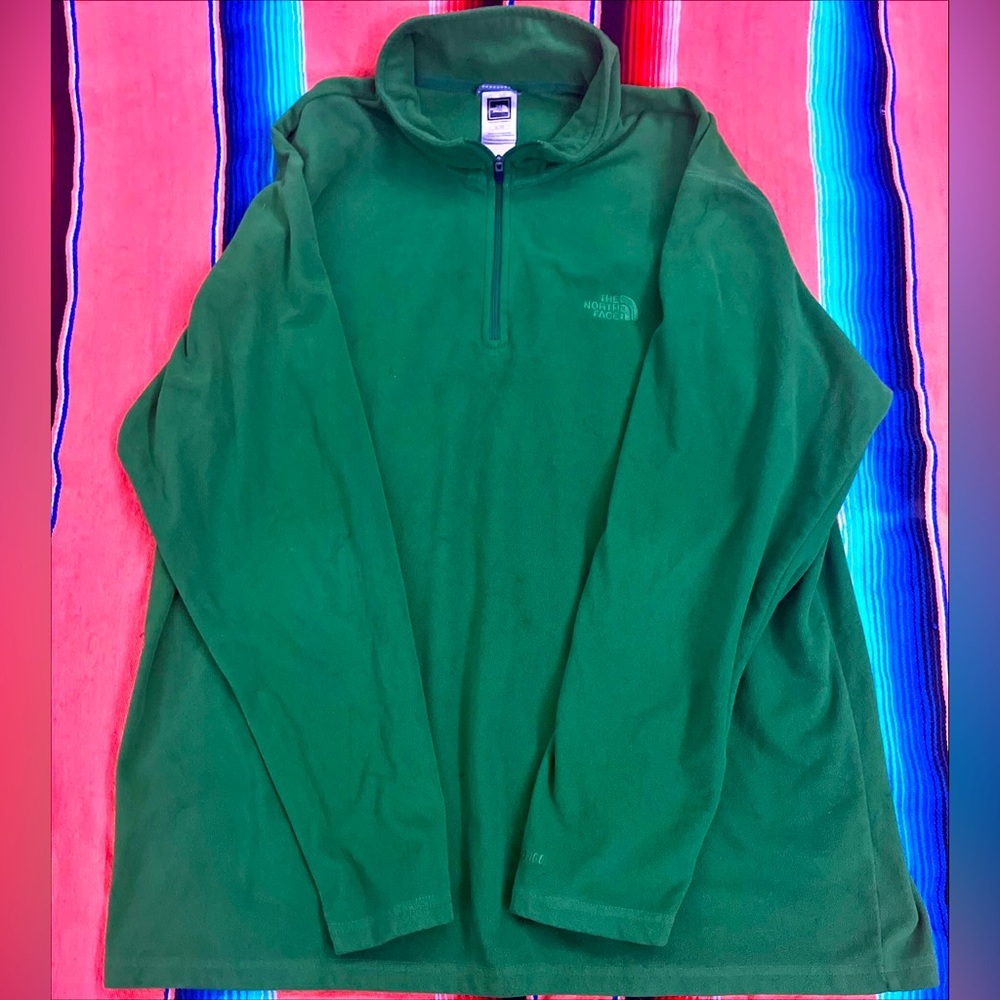 COPY - The north face green fleece quarter zip